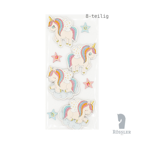 Sticker Unicorn Dream 8-teilig mit Glitter und Glitzersteinchen